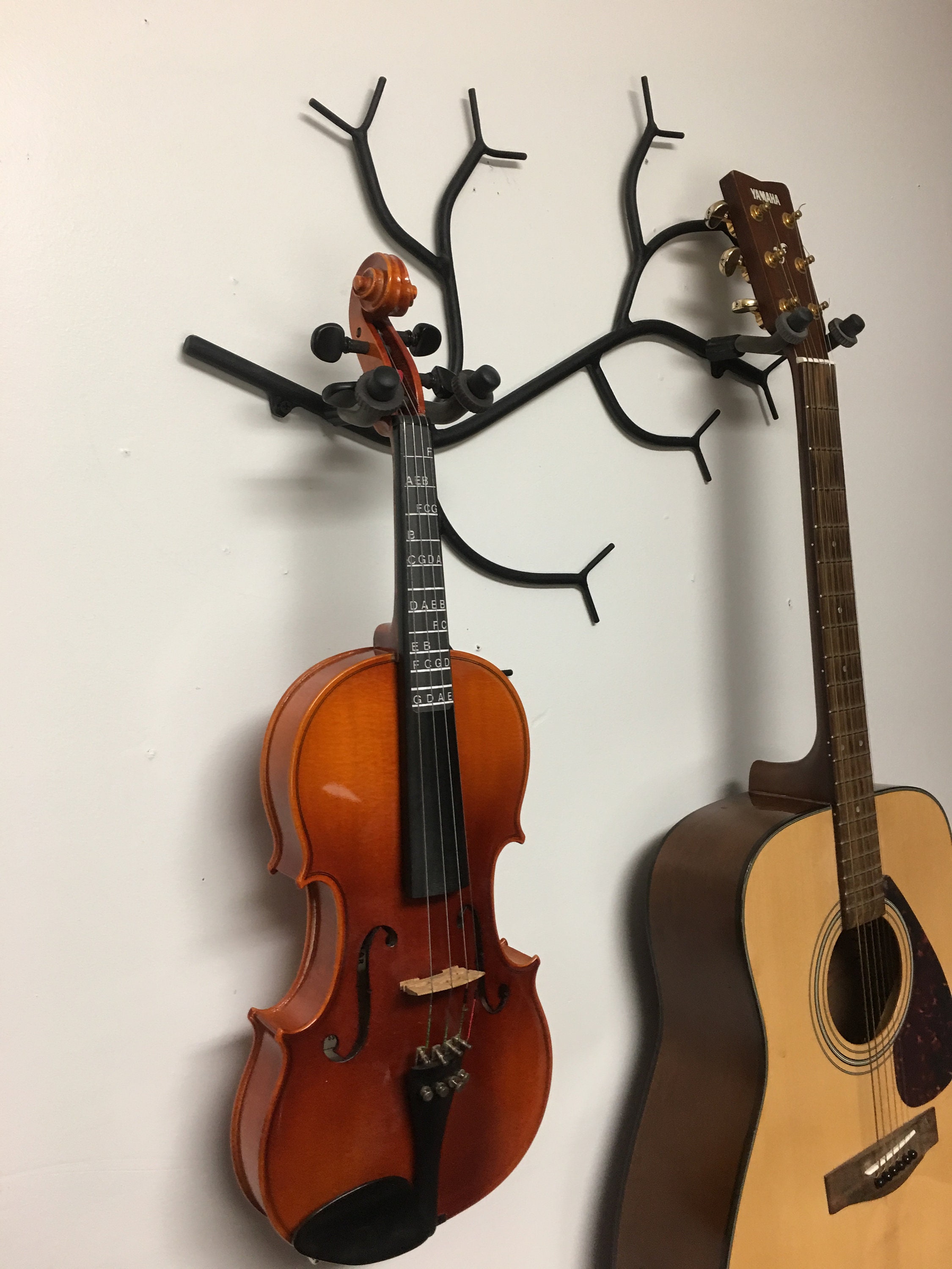 Musical Instrument Rack Wall Mounted Holder. Holds Two Instruments ...