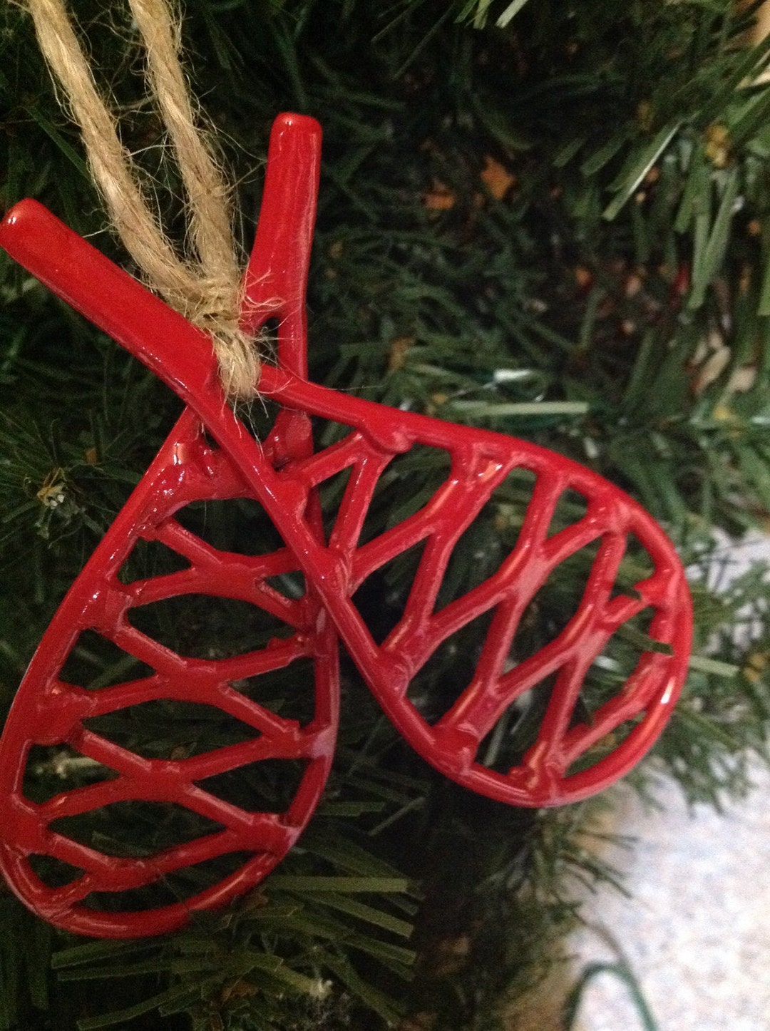 Snowshoe Christmas Ornament. the Christmas Ornament is About 4 Inches Long an Come as a Pair of