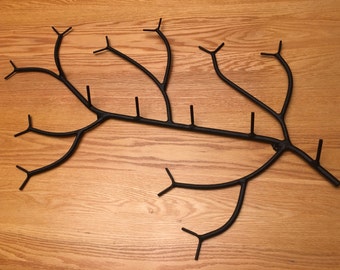 Large , oversize 6 hook  Branch  coat rack , wall mounted very sturdy for heavy jackets, book bags etc.