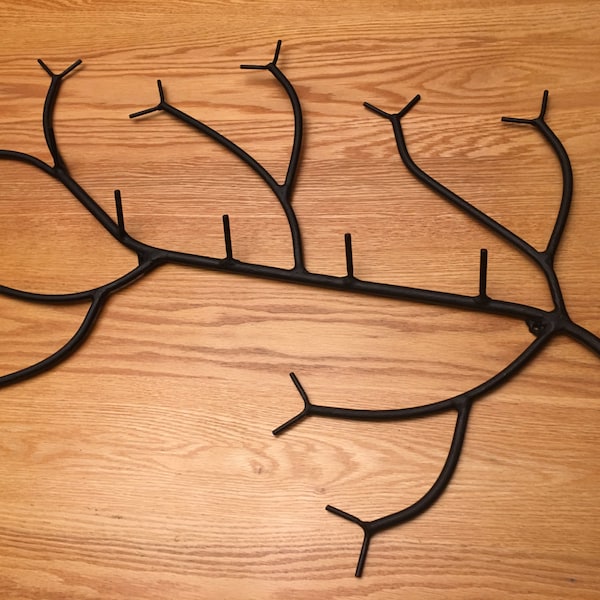 Large , oversize 6 hook  Branch  coat rack , wall mounted very sturdy for heavy jackets, book bags etc.