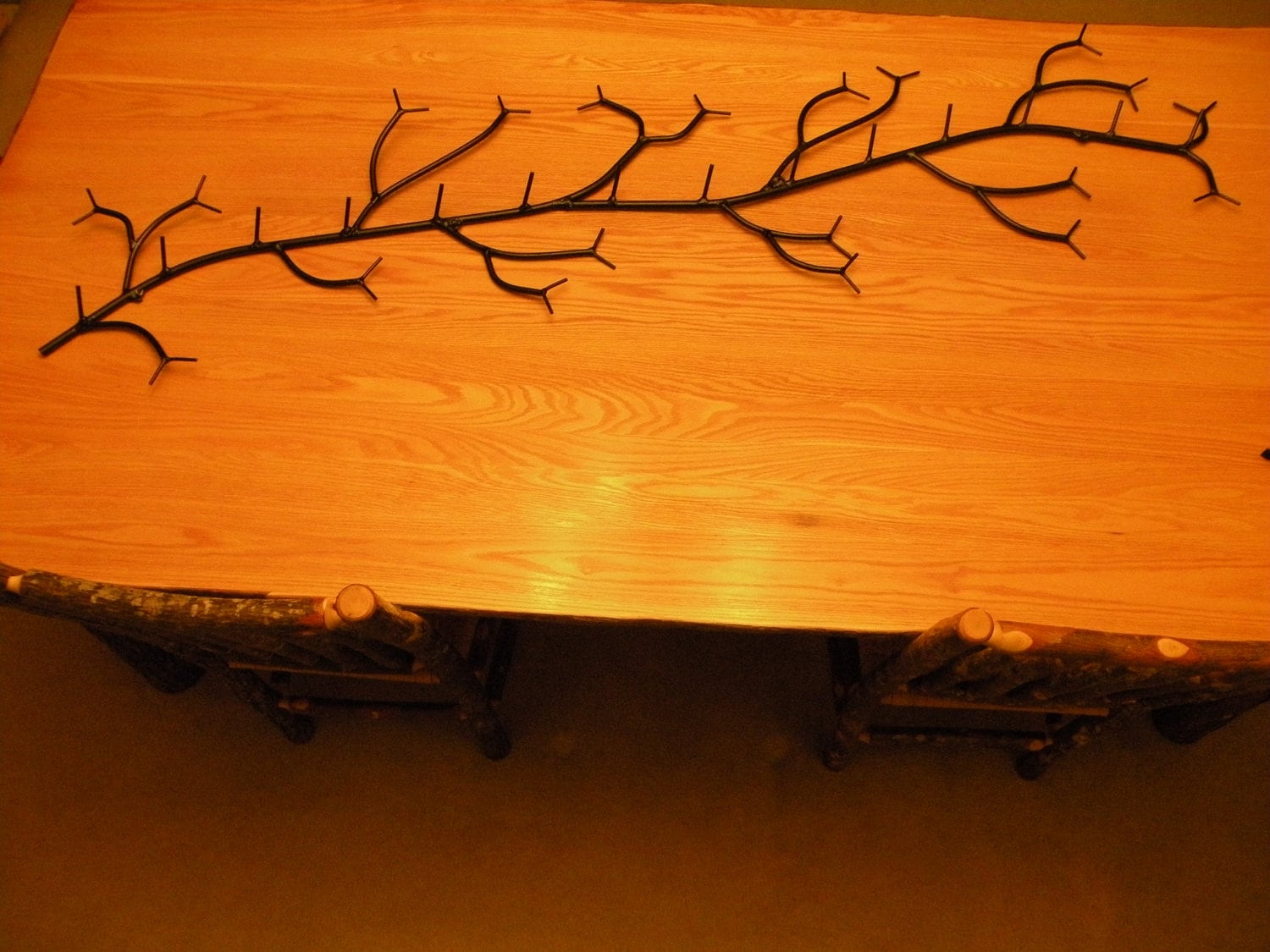 Large Metal Branch Coat Rack, 12 Hooks, Rustic Decor