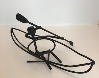 Kayak paddler figure decoration one of a kind unique art