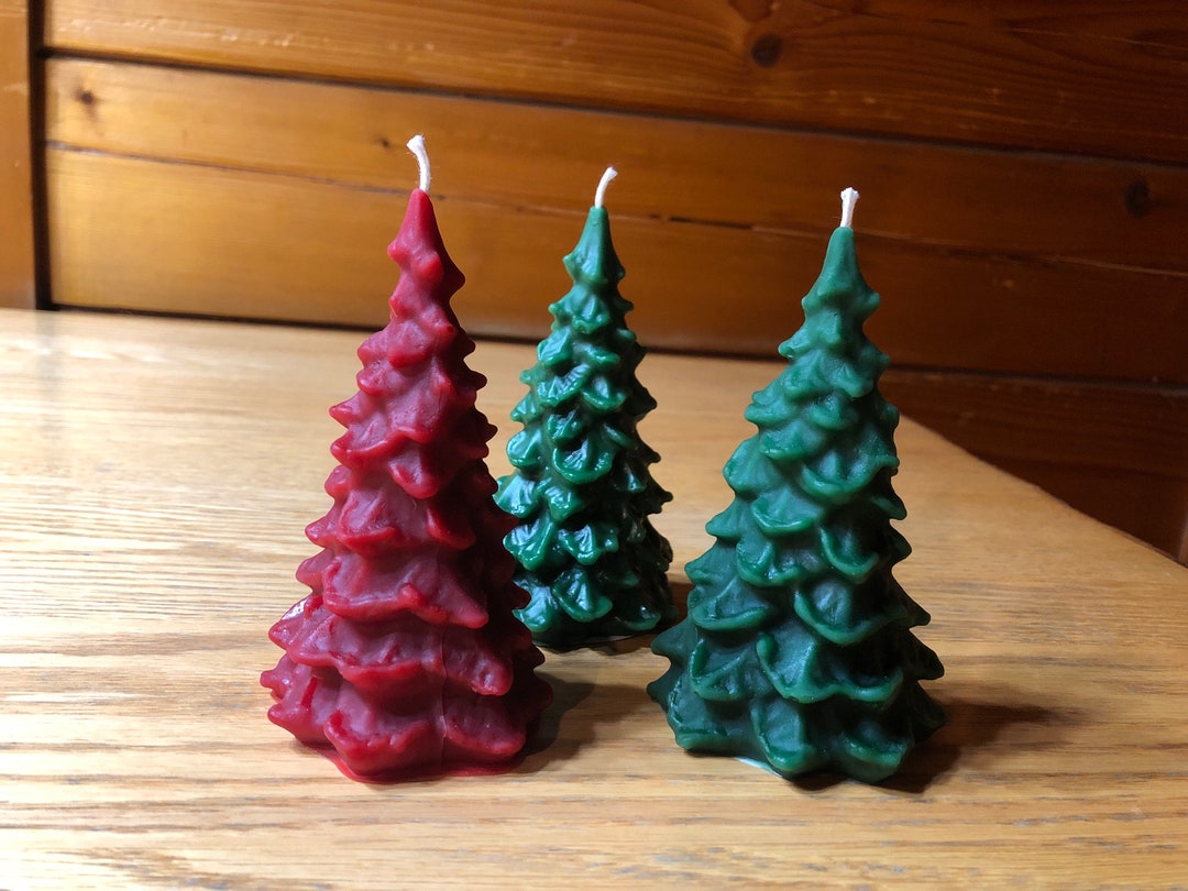 Set of 3 Pine Tree Candles Etsy