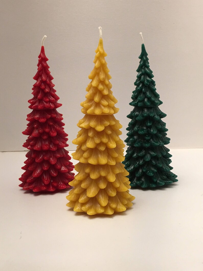 7'' Tall Christmas Tree Beeswax Candles Listing is for Etsy