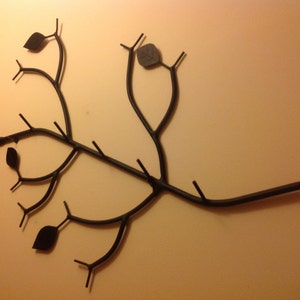 Branch coat rack  36" X 24"  with Beech tree type  leaves