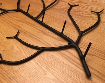 Metal branch Coat rack ,Wall mounted branch, finished in flat black