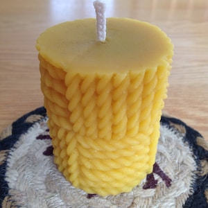 Nautical 2x3 pure beeswax pillar candle.