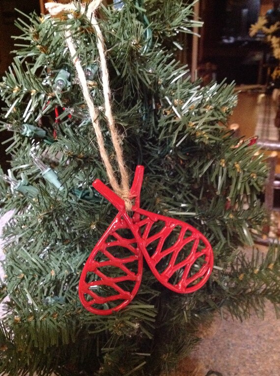 Snowshoe Christmas Ornament: Gloss Red, Winter Tree Decor - Etsy