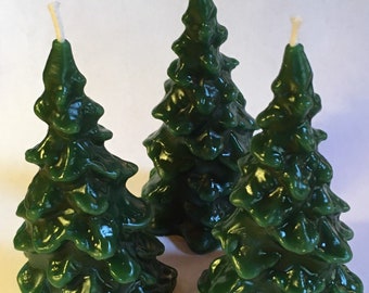 Set of 3.. 3-1/4'" all Beeswax Christmas tree candles 100% beeswax