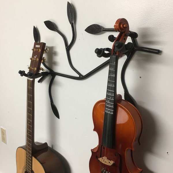 Violin guitar holder with pegs to hold bows  20'' wide