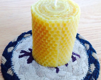 qty of 3    2''x3'' honeycomb 100% pure Beeswax solid candle