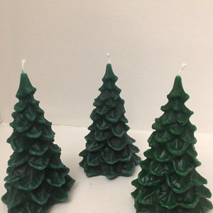 set of 3 ... 5&quot; all Beeswax Christmas tree candles 100% beeswax