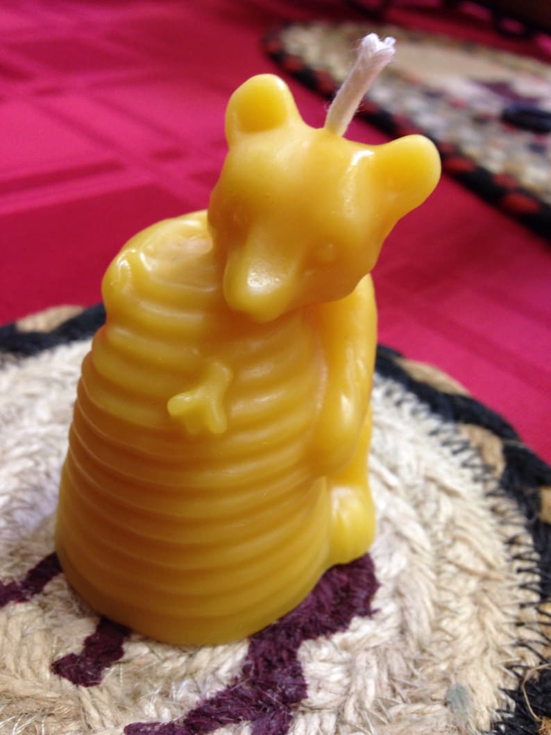 Honey Bear Beeswax votive candle 1 100 percent pure natural Etsy