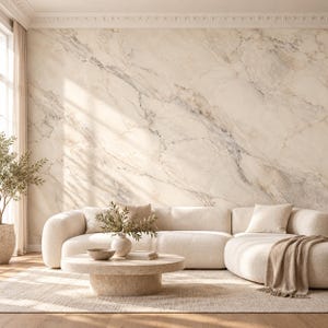 Tapeta z wzorem marmuru do salonu z naturalnym kamieniem
