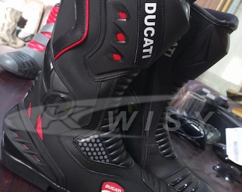 Ducati Motorbike Brand New Cowhide Leather Boots Available in all Colors & Sizes