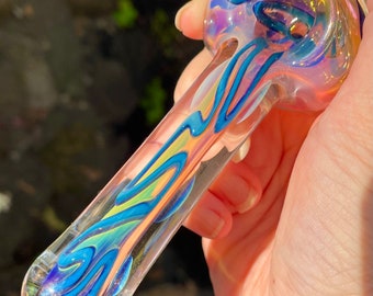 Bright Burst Color Changing Handblown Glass Pipe
