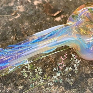Iridescent Color Changing Handblown Glass Pipe
