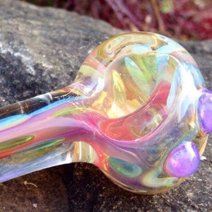 Tropical Wisteria Color Changing Handblown Glass Pipe