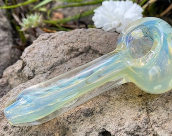 White Ghost Color Changing Glass Pipe