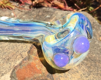 White Star Amethyst Pocket Pipe  Color Changing Glass Pipe