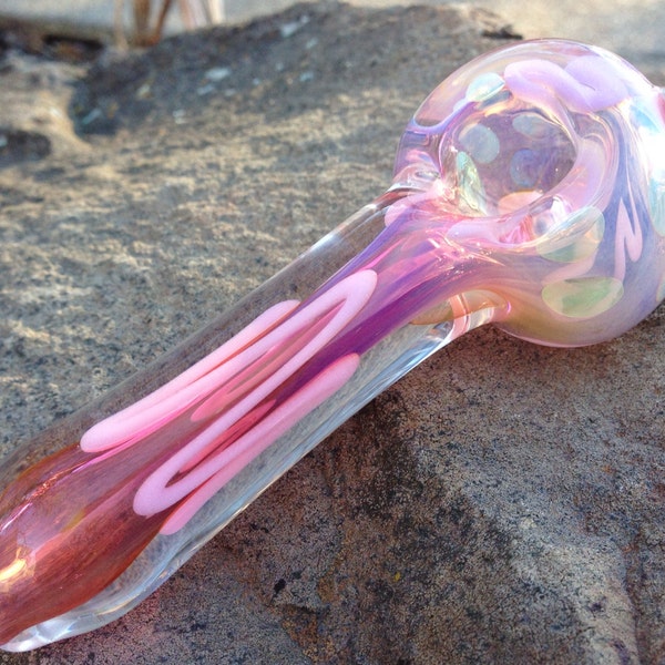 Pearl Pink Color Changing Pocket Pipe / Best Handblown Glass / American Made /Functional Art
