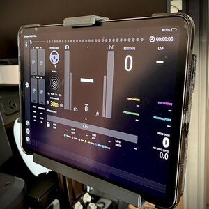 Universal Sim Racing Tablet Mount | 3-Joint Articulation, Quick-Release Height (iPad Pro 13")