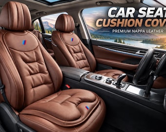 BMW Car Seat Cushion Cover, Nappa Leather Seat Protector Pad, M Power Interior Accessory