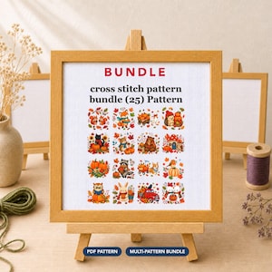 Fall/Autumn collection October Cross Stitch Pattern Bundle (25) Pattern Pack | Digital Download