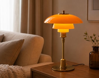 Lámpara de mesa moderna con forma de seta, lámpara de noche LED escultural