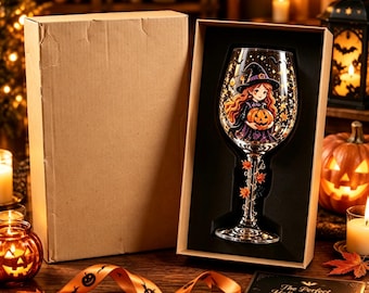 Halloween wine glass set, witch pumpkin ghost skull cups, Halloween party tableware gift, as a gift for friends