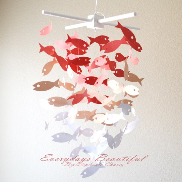Fish Mobile/chandelier /CHOOSE YOUR 3 COLORS / Handmade Made to order