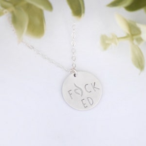 F*CK ED Sterling Silver Necklace / NEDA Symbol / Eating Disorder Necklace/ Eating Disorder Awareness Jewelry / Recovery Jewelry