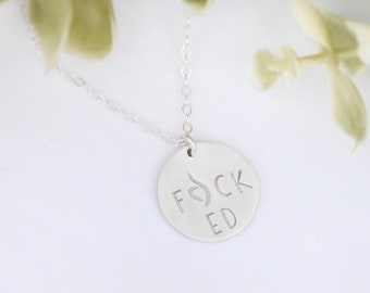 F*CK ED Sterling Silver Necklace / NEDA Symbol / Eating Disorder Necklace/ Eating Disorder Awareness Jewelry / Recovery Jewelry