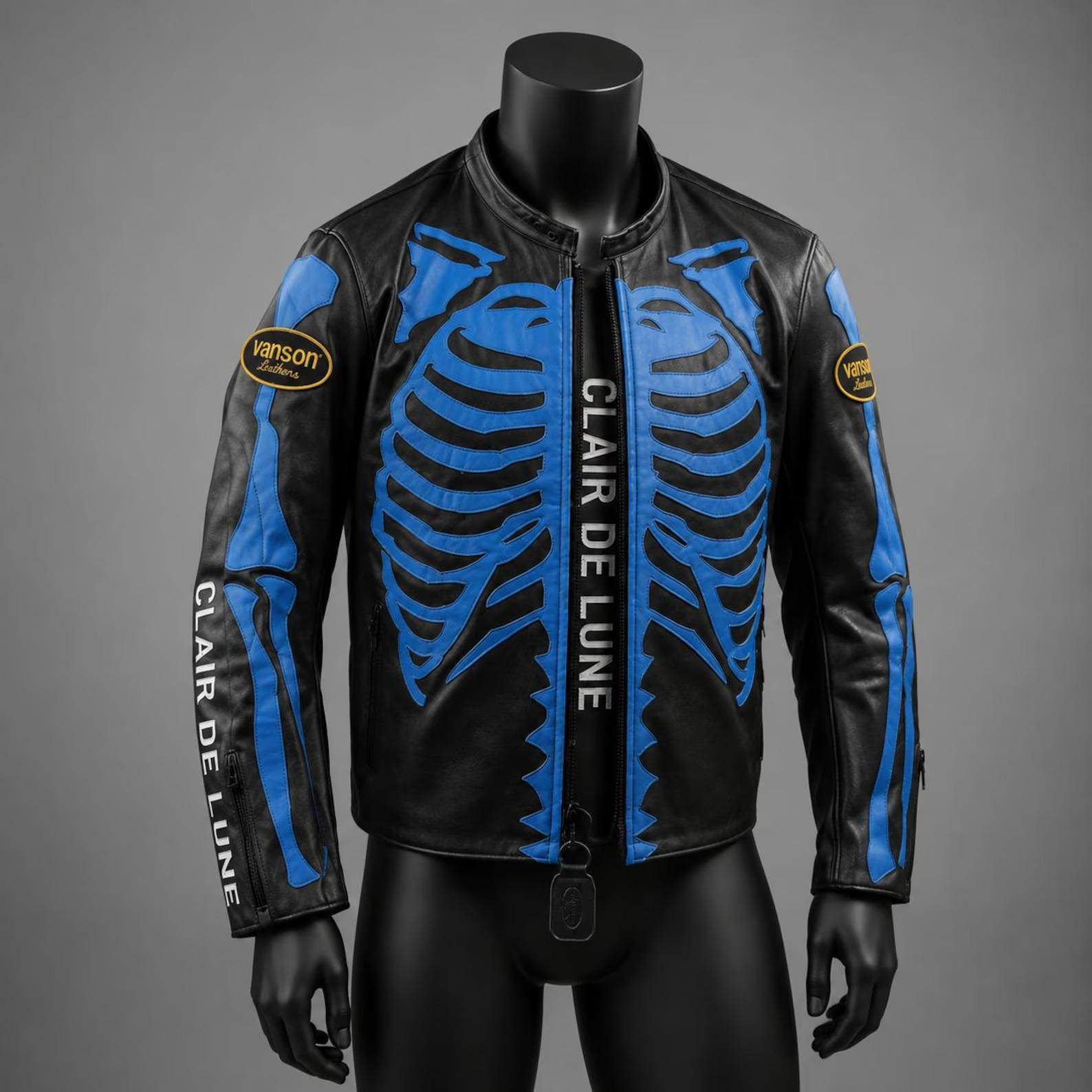Vanson Skeleton Leather Jacket - Etsy