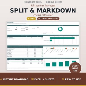 Consignment Split Calculator, Consignor Percentage and Markdown Schedule Pricing Tool, Resale Ticket Price Estimator, Google Sheets Excel