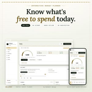 WellSpent — Budget Planner App | Digital Paycheck Planner, Debt & Savings Tracker (Instant Download)
