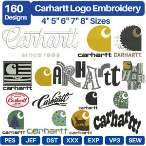 Carhartt Logo Embroidery Designs Bundle, 160 Machine Embroidery Files, Workwear Logo Designs, Machine embroidery Designs