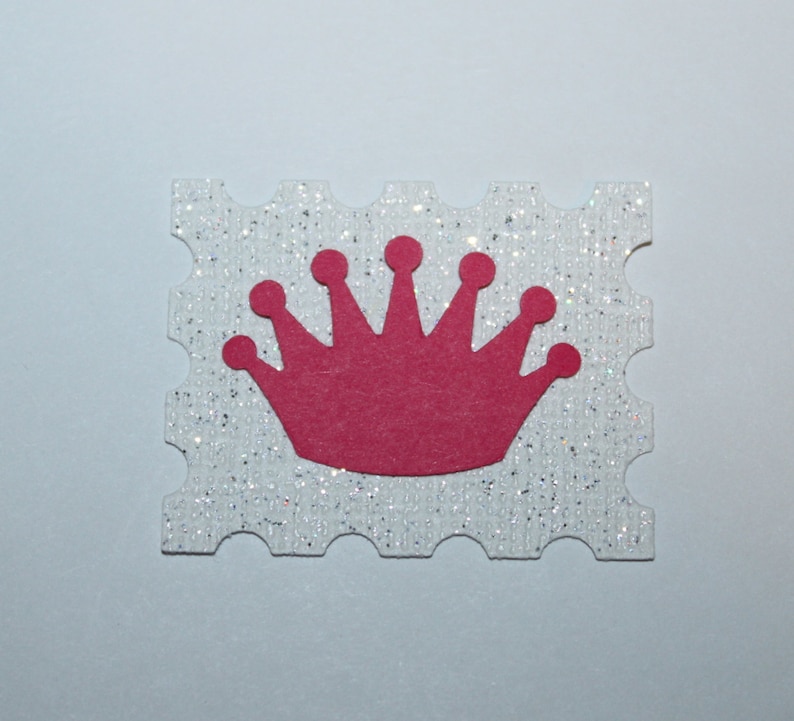 Baby Shower 1st Birthday Sparkle Pink Princess Crown Confetti Die-cut Punch Set of 1 dozen Cupcake Topper