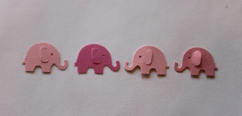 Pink Elephant Die Cut Paper Punch Baby Shower Confetti Etsy