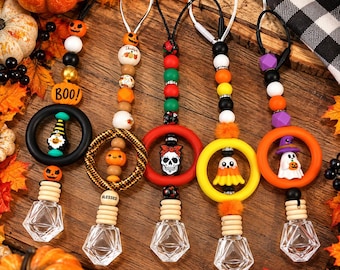 Difusor de coche de Halloween / Ambientador de coche de otoño / Colgante para coche / Difusor de aceites esenciales recargable / Bonito accesorio para el coche