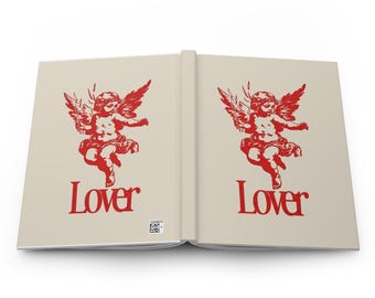 Red Cherub Angel Lover Hardcover Journal | Lined Notebook