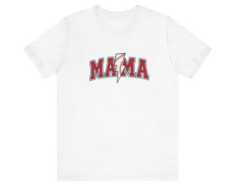 Mama Lightning Bolt Tee | Mama Graphic Shirt, Retro Athletic Lettering