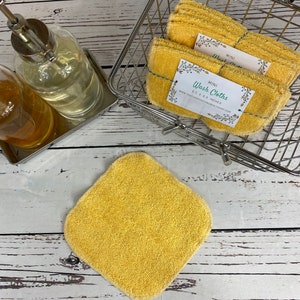 Mini Wash Cloths, Reusable Wash Cloths, Baby Wash Cloths, Small Wash Cloth, Washcloth, Face Cloth, Make-up Remover, Wash Cloth Set Yellow image 3