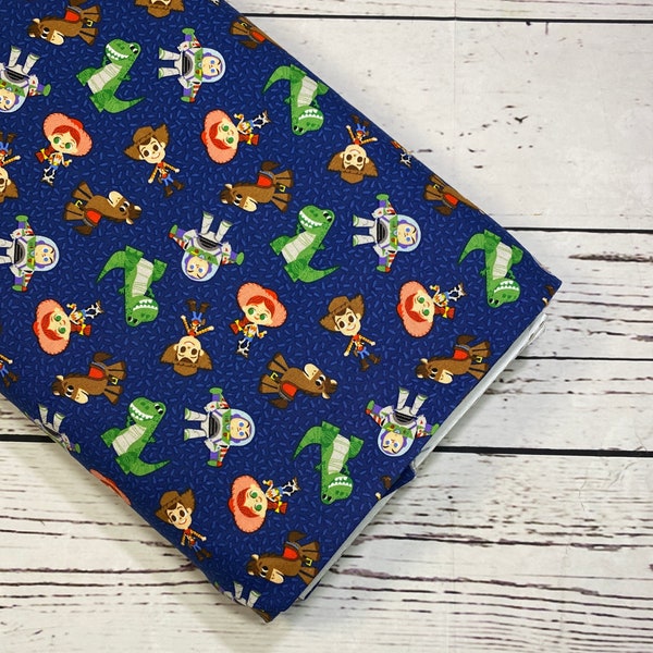 Toy Story Navy Fabric by Camelot Fabrics, Sold in 1/2 yard increments, Fabric by the Yard