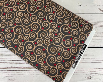 Esme by Ink and Arrow Tan and Red QT Fabrics, Sold in 1/2 yard incriments, Fabric by the Yard