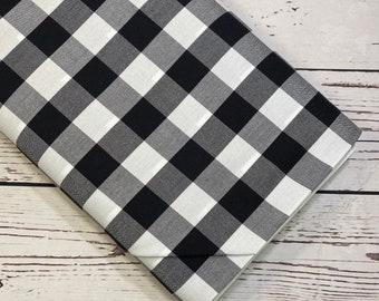 Carolina Gingham 1 inch Black Gingham for Robert Kaufman Fabrics, Sold in 1/2 yard increments, Fabric by the Yard