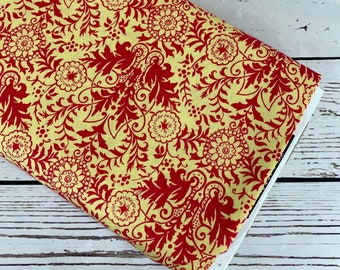 Ellery by Ink and Arrow Red and Yellow Paisley for QT Fabrics, Sold in 1/2 yard increments, Fabric by the Yard