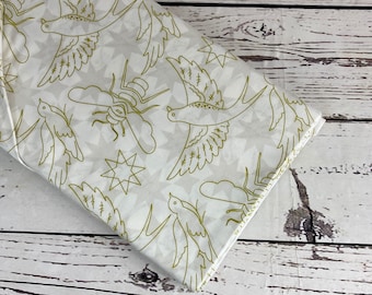 Flourish in Chartreuse from Sun Trip Light by Alison Glass for Andover Fabrics, Sold in 1/2 yard increments, Fabric by the Yard