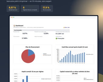 Rental investment simulator: profitability, taxation and bank loan application
