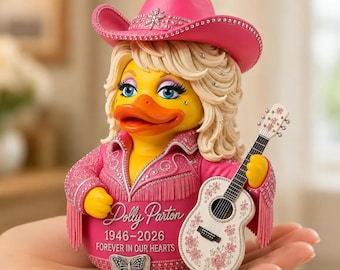 Dolly Parton Tribute-Ente, Gedenkfigur zum 19. Lebensjahr von Country-Star Dolly Parton (1946–2026), Erinnerungsstück, Schreibtischdekoration, Geschenk für Musikliebhaber